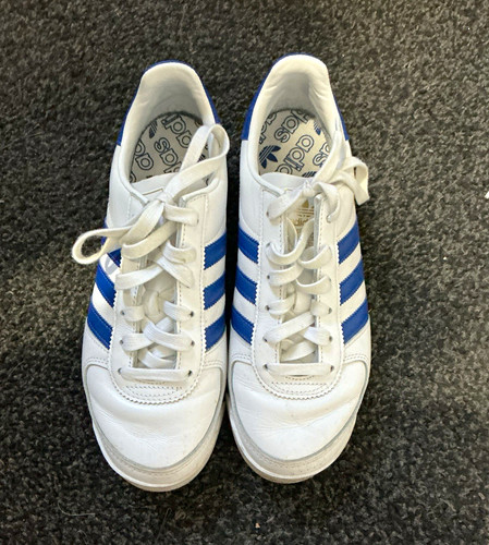 Adidas white blue striped low - adidas, white/blue